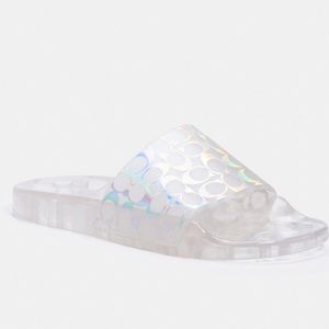 COACH IRIDESCENT CLEAR POOL SLIDES